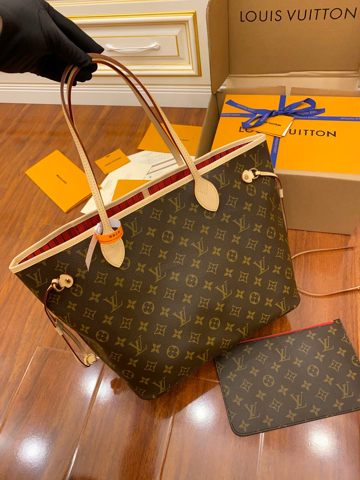 Louis Vuitton Neverfull Monogram Canvas Cherry Tote Bag