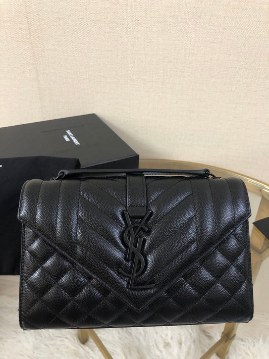 YSL Cassandra All Black Handbag