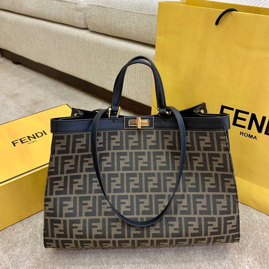FND Peekaboo X-Tote Black FF Canvas Tote Bag