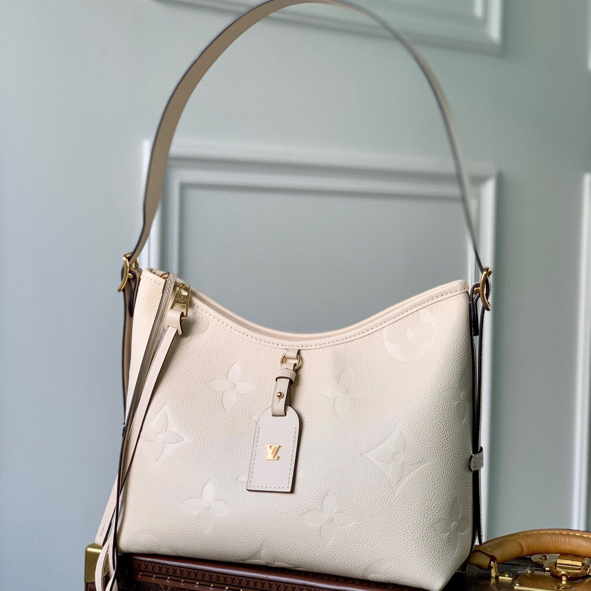 LV CarryAll Monogram Empreinte Off-White Handbag