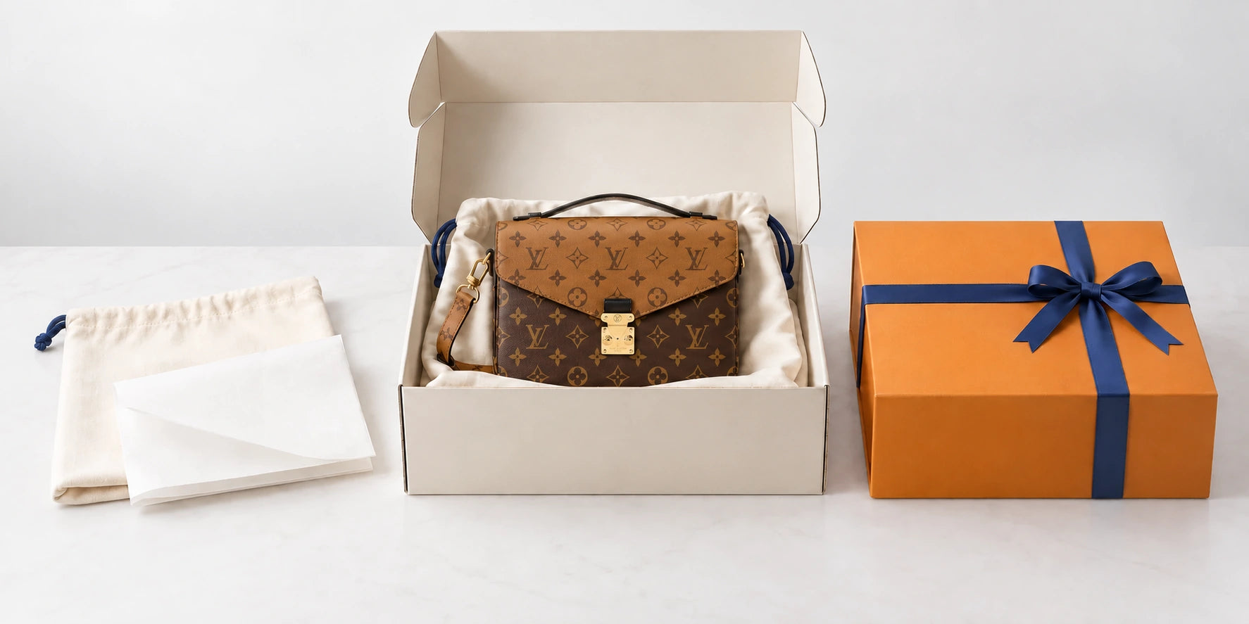 Illustrative standard protection and optional gift box packaging